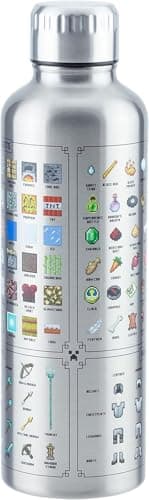 Paladone Minecraft Metall-Trinkflasche - Offiziell lizenziert, auslaufsicher, für heiße & kalte Getränke, mit In-Game-Items, Geschenk für Minecraft-Fans, 470 ml (16 Fl Oz) – Produktbild von Amazon