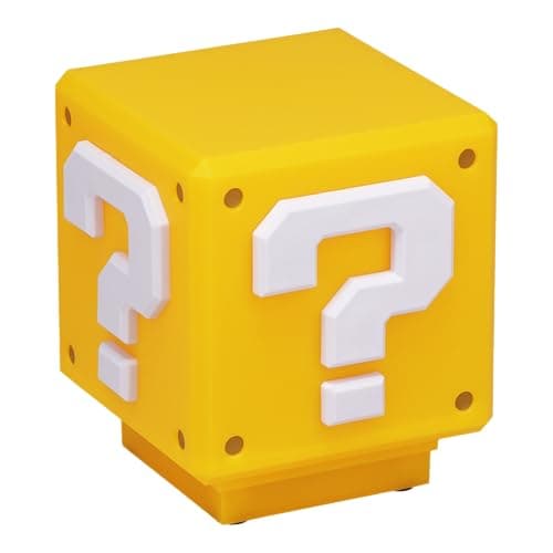 Paladone Super Mario Mini Fragezeichenblock-Licht - Offiziell lizenziertes Super Mario Bros.-Merchandise, Schlafzimmer- oder Gaming-Raum-Deko, Retro-Gamer-Geschenk, Batteriebetrieben – Produktbild von Amazon