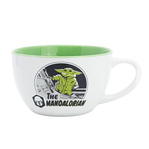 Elbenwald XXL Tasse - verschiedene Motive Mehrfarbig Keramik (Star Wars The Mandalorian - Mando und Grogu) – Produktbild von Amazon