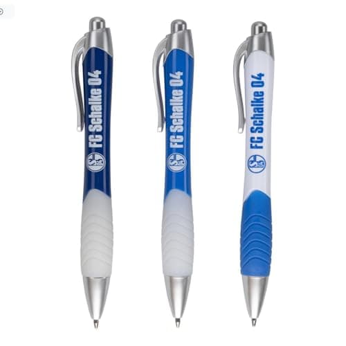 FC Schalke 04 Kugelschreiber 3er Set – Offizieller S04 Fanartikel – Blau Weiß Schreibset – Fußball Merch Geschenk für Fans – Büro Schule Uni – Produktbild von Amazon