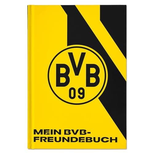 BVB Borussia Dortmund Freundebuch, schwarzgelb, Freundschaftsalbum, Schulkinder, Kindergarten, Jungen & Mädchen – Produktbild von Amazon