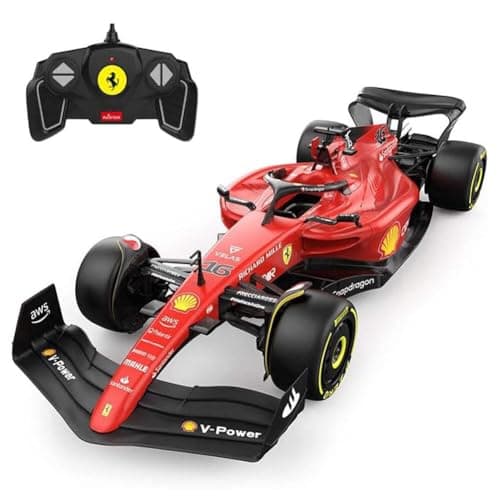 Ferrari F1 F1-75 RC Auto (1:18 Skala) - Fernbedienungsauto für Formel 1 der Saison 2022 Fahrer - Charles Leclerc + Carlos Sainz – Produktbild von Amazon