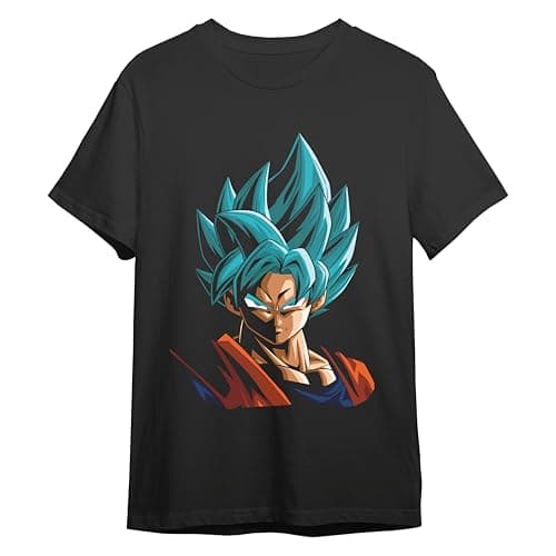 Comic Studio | Dragon Ball Super T-Shirt | Offizielles Artikel | Goku Super| Sayan Gott Super | Schwarz | S – Produktbild von Amazon