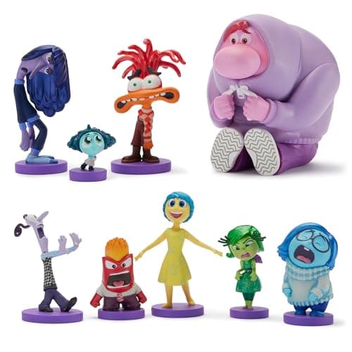 Disney Store Official - Alles Steht Kopf 2 (Pixar) - Spielzeugfigurenset - 9 Spielzeuge - Mit Freude, Kummer, Zweifel, Wut, Neid, Ekel, Ennui, Angst und Peinlich - Ab 3 Jahren geeignet – Produktbild von Amazon