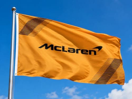 Formel 1 F1 McLaren Flagge Banner 90 x 150 cm – Premium Auto Fan Merch mit Messingösen – ideal für Outdoor-Sportbegeisterte – Produktbild von Amazon