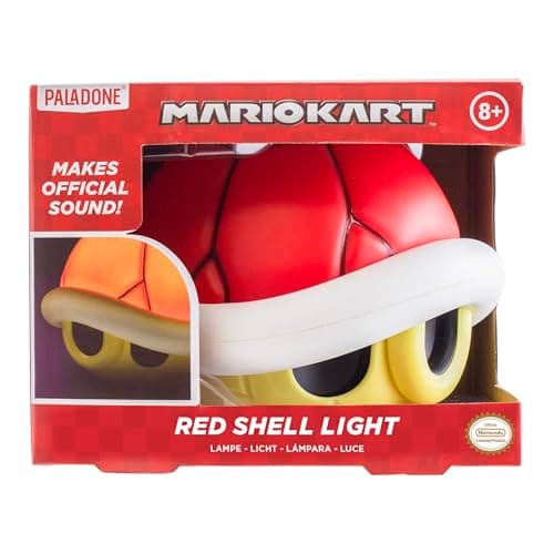 Paladone Super Mario Rote Schale Licht mit Sound - Offiziell lizenziertes Nintendo-Merchandise, Gaming-Home-Deko, Spielzimmerlicht – Produktbild von Amazon