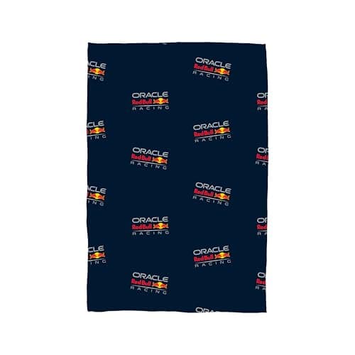 Oracle Red Bull Racing Fleecedecke, offizielles Lizenzprodukt, Formel 1-Design, superweich, warm, perfekt für Jugendzimmer, Camping und Übernachtungen, Größe 100 x 150 cm, Marineblau – Produktbild von Amazon