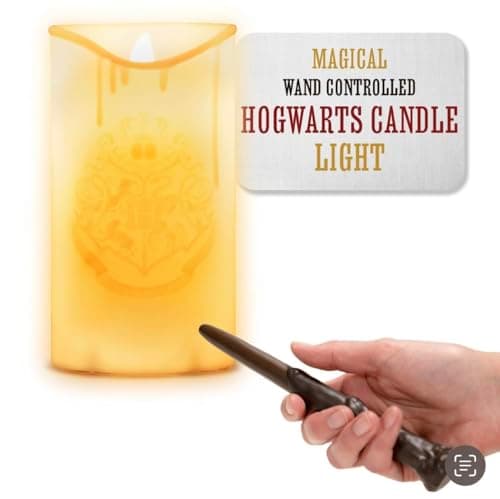 Paladone Harry Potter Hogwarts LED Kerze mit Zauberstab-Fernbedienung - Offiziell lizenziertes Zauberer-Welt Merchandise, Große Halle batteriebetriebene Kerzenlicht-Deko für thematische Events – Produktbild von Amazon