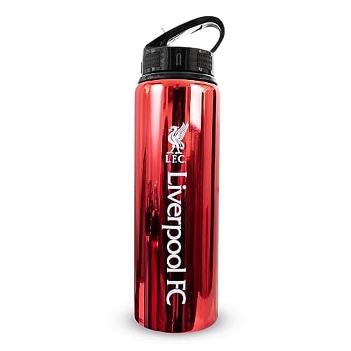 Hy-Pro Offiziell Lizenziertes Liverpool F.C. 750 ml Aluminium UV-Flasche - Integrierter Faltstrohhalm, Neochrome Finish, Auslaufsicher, Leichtgewichtig, BPA-frei – Produktbild von Amazon