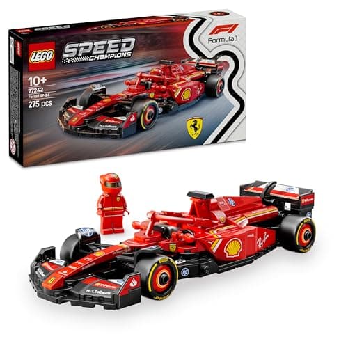 LEGO Speed Champions Ferrari SF-24 F1 Rennauto - Modellauto Set mit Fahrer - Modellbau für Kinder - Spielzeug mit 1 Minifigur - Sammelbares Formel 1 Geschenk für Jungen und Mädchen - 77242 – Produktbild von Amazon
