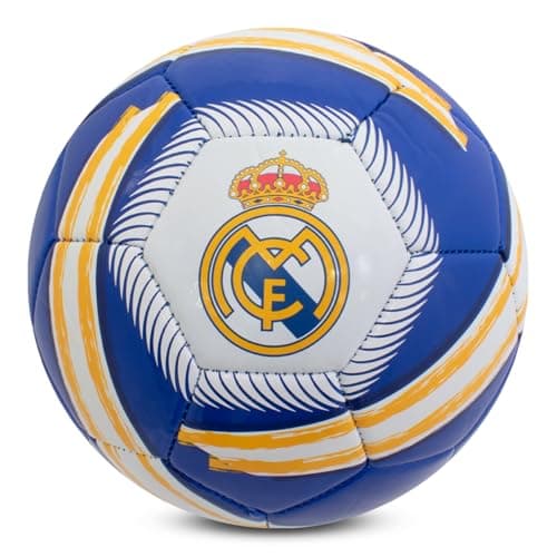 Hy-Pro Offiziell lizenzierter Real Madrid CF Cyclone Fußball, Größe 5, Training, Match, Merchandise, Sammlerstück für Kinder und Erwachsene, Blau – Produktbild von Amazon