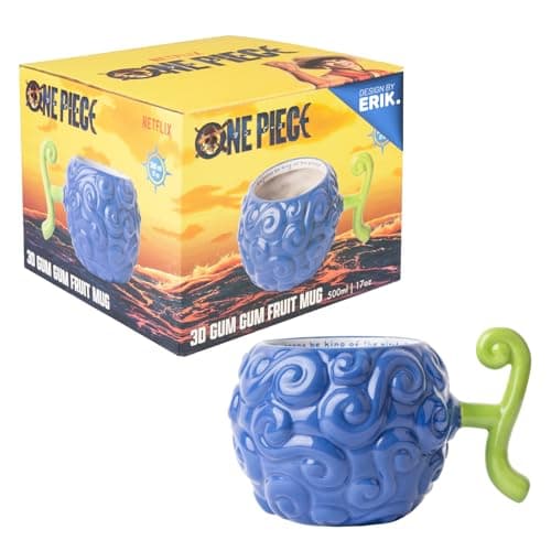 Grupo Erik Kaffeetasse Tasse One Piece Manga Gum Gum Fruit Teetasse - Keramik Kaffeebecher Groß 16 x 10 x 12,5 cm - Becher Tasse 500ml - Offizielle Lizenz One Piece Anime Merch Geschenke Deko – Produktbild von Amazon