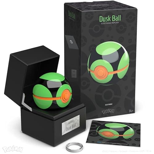 The Wand Company Original Poké Ball Authentic Replica - Realistic, Electronic, Die-Cast Poké Ball with Display Case Light Features – Officially Licensed by Pokémon – Produktbild von Amazon