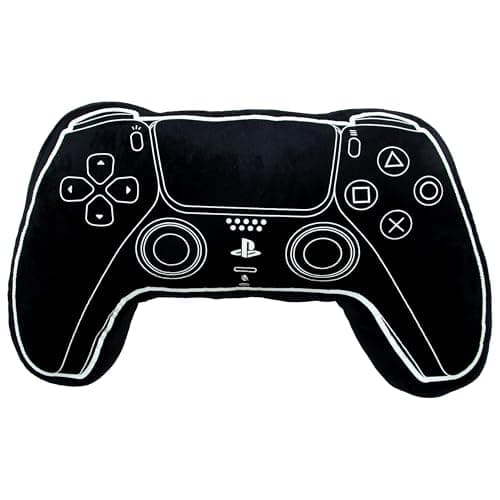 Offiziell Lizenziertes PlayStation-Controller-förmiges Kissen | Gefülltes Plüschkissen | Leuchtet im Dunkeln | Perfekt für Schlafzimmer oder Gaming-Dekor, Schwarz – Produktbild von Amazon