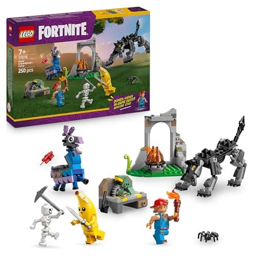 LEGO Fortnite Das Lager von Schali und der Zündkerzenkünstlerin – Spielzeug mit Wolf- und Lama-Figuren, Lagerfeuer, 3 Minifiguren – Gaming-Geschenk für Kinder ab 7 Jahren – 77075 – Produktbild von Amazon
